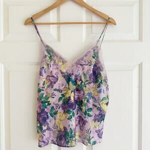 Victoria’s Secret Y2K Satin Floral Butterfly Cami Top Eyelash Lace‎ Medium Fairy